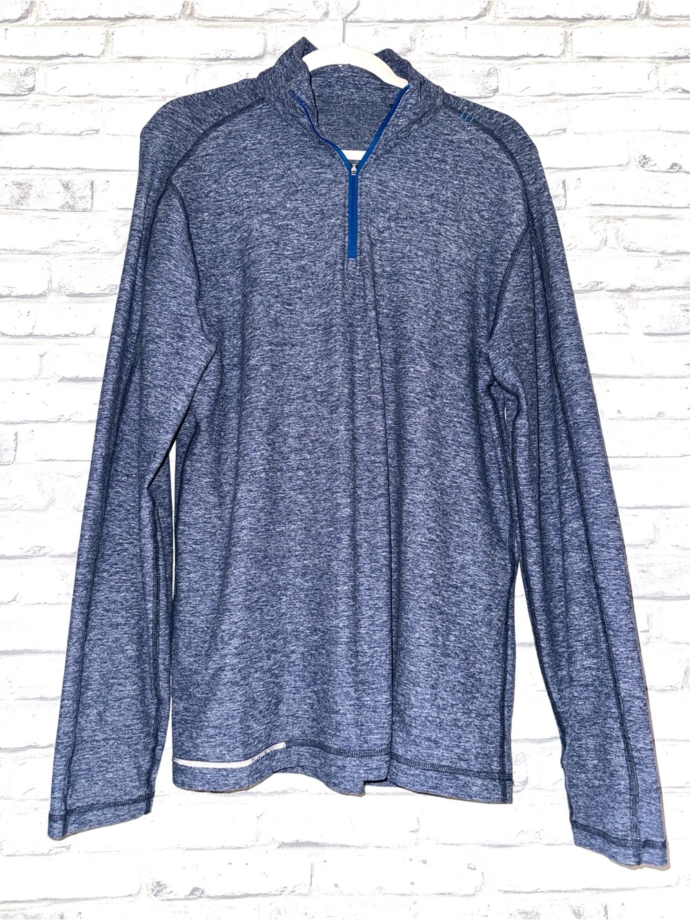 Lululemon Surge Warm 1/2 Zip Pullover/ Heathered Blue Long Sleeve